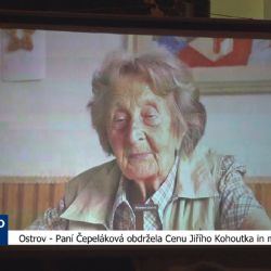 Ostrov: Paní Čepeláková obdržela Cenu Jiřího Kohoutka in memoriam (TV Západ)