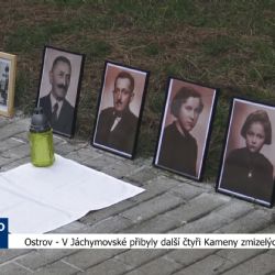 Ostrov: V Jáchymovské ulici přibyly další čtyři Kameny zmizelých (TV Západ)