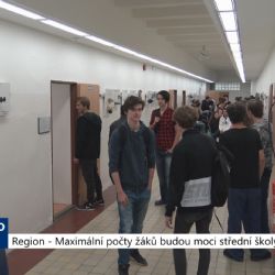 Region: Maximální počty žáků budou moci střední školy navýšit (TV Západ)