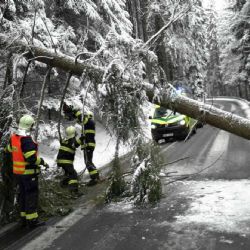 Region: Těžký a mokrý sníh komplikuje dopravu