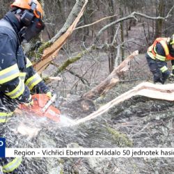Region: Vichřici Eberhard zvládalo 50 jednotek hasičů (TV Západ)