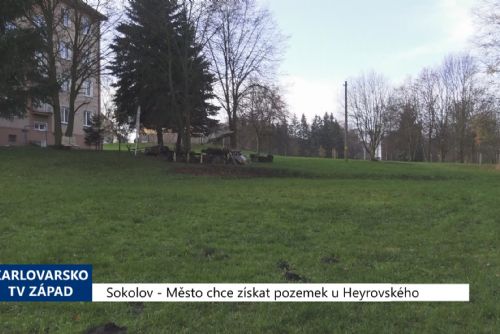 Foto: Sokolov: Město chce získat pozemek u Heyrovského (TV Západ)