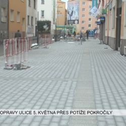 Sokolov: Opravy ulice 5. května přes potíže pokročily (TV Západ)
