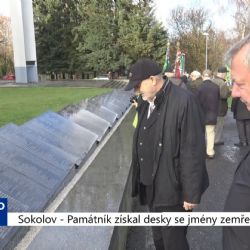 Sokolov: Památník získal desky se jmény zemřelých (TV Západ)