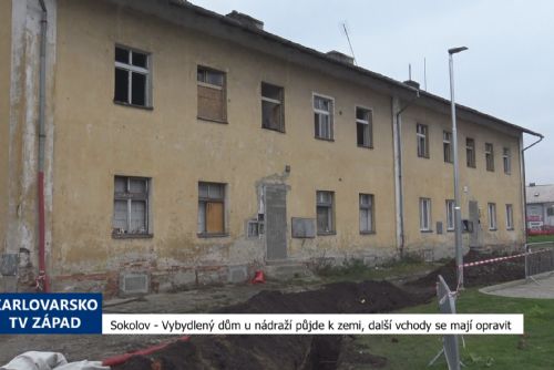 Foto: Sokolov: Vybydlený dům u nádraží půjde k zemi, další vchody se mají opravit (TV Západ)