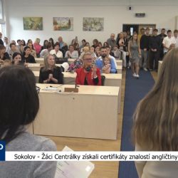 Sokolov: Žáci Centrálky získali certifikáty znalostí angličtiny (TV Západ