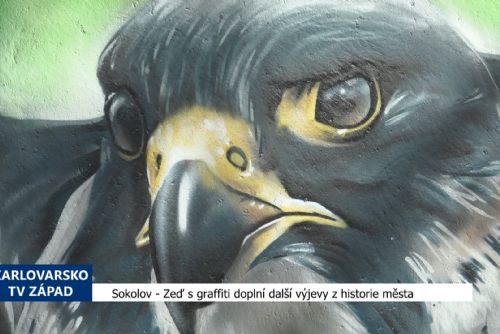 Foto: Sokolov: Zeď s graffiti doplní další výjevy z historie města (TV Západ)