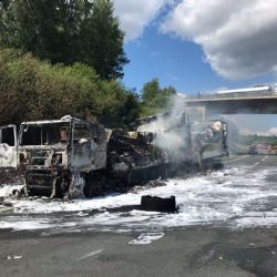 Aš, Selb: Požár kamionu