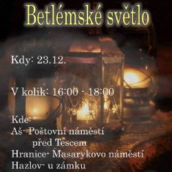 Ašsko: Přijďte si pro Betlémské světlo
