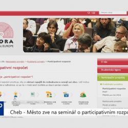 Cheb: Město zve na seminář o participativním rozpočtu (TV Západ)