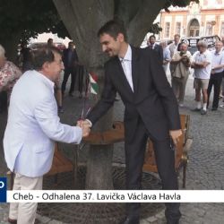 Cheb: Odhalena 37. Lavička Václav Havla (TV Západ)