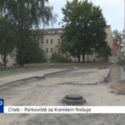 Cheb: Parkoviště za Kremlem finišuje (TV Západ)