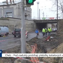 Cheb: Pod viadukty probíhají přeložky kabelových vedení (TV Západ)