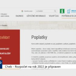 Cheb: Rozpočet na rok 2022 je připraven (TV Západ)