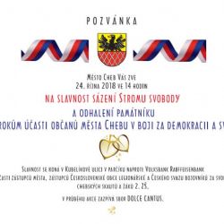 Cheb: Slavnostní sázení Stromu Svobody