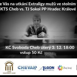 Cheb: Stolní tenisté zítra hostí Hradec Králové