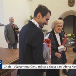 Cheb: Významnou Cenu města získala paní Alena Kovaříková (TV Západ)