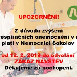 Dnes vydala zákaz návštěv i Nemocnice Sokolov
