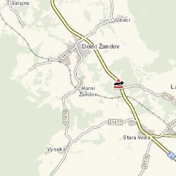 Dolní Žandov: U města havarovalo osobní vozidlo do příkopu