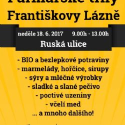 Františkovy Lázně: Ve městě budou farmářské trhy