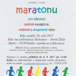 Jáchymov: Město pořádá maraton pro všechny