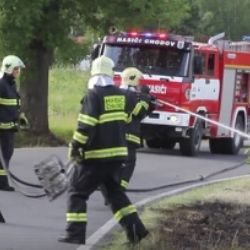 Jenišov: Hasiči likvidovali požár trávy