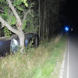 Karlovarsko: Vjel rychle do zatáčky a převrátil se na bok