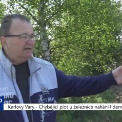 Karlovy Vary: Chybějící plot u železnice nahání lidem strach (TV Západ)