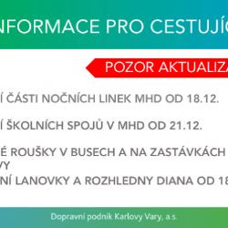 Karlovy Vary: Omezení na linkách MHD