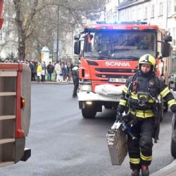 Karlovy Vary: Požár v hotelovém pokoji a evakuace celého objektu
