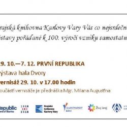 Karlovy Vary: První republika se bude slavit i v knihovně 