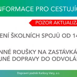 Karlovy Vary: Školní spoje od středy nevyjedou