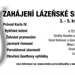 Karlovy Vary: V prvním květnovém týdnu město zahájí novou lázeňskou sezónu