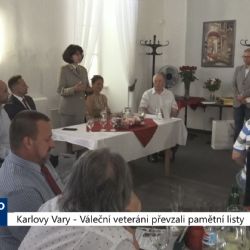 Karlovy Vary: Váleční veteráni převzali pamětní listy (TV Západ)