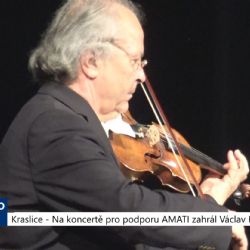 Kraslice: Na koncertě pro podporu AMATI zahrál Václav Hudeček (TV Západ)