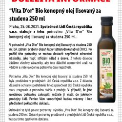 LIDL stahuje BIO konopný olej s obsahem THC 