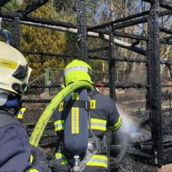 Oheň v Sadově zasáhl zahradní chatku a šířil se dál