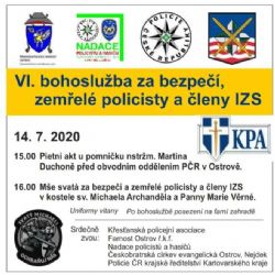 Ostrov: Bohoslužba za zemřelé policisty