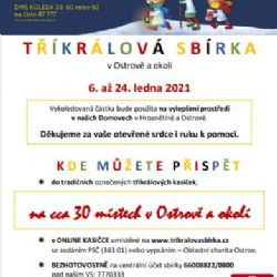 Ostrov: Ve městě i v jeho okolí probíhá tradiční Tříkrálová sbírka 