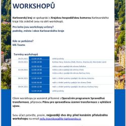 Pozvánka na online workshopy k plánované transformaci regionu
