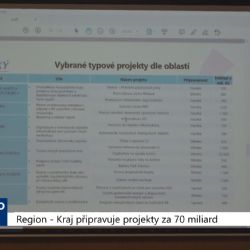 Region: Kraj připravuje projekty za 70 miliard (TV Západ)
