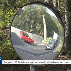 Region: Policista ve volnu nalezl pohřešovanou ženu (TV Západ)