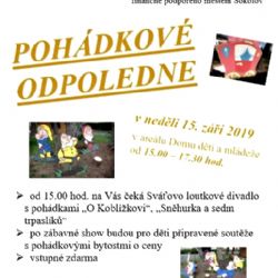 Sokolov: V neděli se koná v Domě dětí a mládeže Pohádkové odpoledne