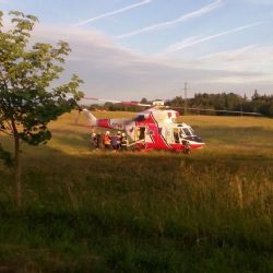 Starý Rybník: Vyproštěný řidič byl letecky transportován do nemocnice 