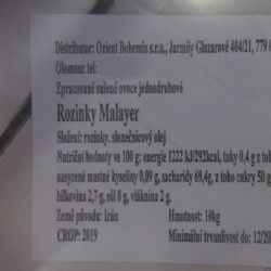 SZPI zjistila 21 tun rozinek kontaminovaných ropnými oleji