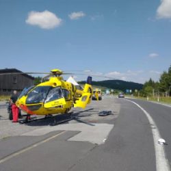 Těžký úraz německé cyklistky na Klínovci
