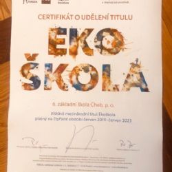 Titulem Ekoškola se pyšní chebská 6. ZŠ