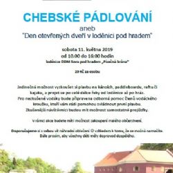 V sobotu se bude konat akce Chebské pádlování pod hradem