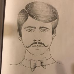 Žáci třetího ročníku oboru KADEŘNÍK zkoušeli za domácí úkol kresbu historického účesu.